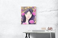 Beautiful woman with flowers illustration 15 Product Image 1