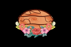 Watercolor wood signboard with delicate flower decoration Product Image 2