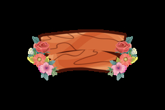 Watercolor wood signboard with delicate flower decoration Product Image 2