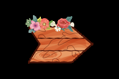 Watercolor wood signboard with delicate flower decoration Product Image 2
