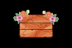 Watercolor wood signboard with delicate flower decoration Product Image 2