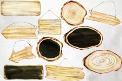 11 Watercolor Wood Slices - PNG Overlays Product Image 3