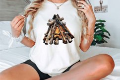 Watercolor Wooden Bonfire Clipart Bundle Product Image 2