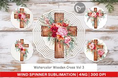 Wind Spinner Watercolor Wooden Cross Product Image 1