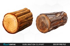 Watercolor Wooden Logs Clipart Product Image 1