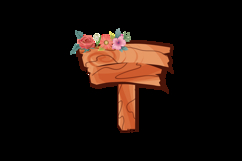Watercolor wooden signboard empty blank concept Product Image 2
