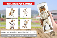 Woodland Animal Baseball Tumbler Product Image 1