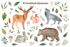 Forest team - watercolor woodland animals Product Image 2