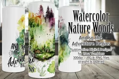 And So the Adventure Begins Tumbler, Watercolor Nature Wrap Product Image 1