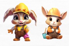 Worker Bunny Cute Watercolor Sublimation Clipart Product Image 3