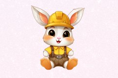 Worker Bunny Cute Watercolor Sublimation Clipart Product Image 2
