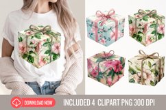 Watercolor Wrapped Gift Boxes Clipart Product Image 1
