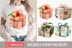 Watercolor Wrapped Gift Boxes Clipart Product Image 1