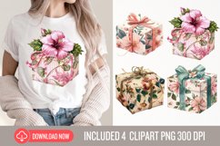 Watercolor Wrapped Gift Boxes Clipart Product Image 1