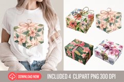 Watercolor Wrapped Gift Boxes Clipart Product Image 1