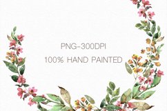 Wreaths Spring Watercolor Clipart |Watercolor Flowers PNG Product Image 9