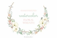 Spring Watercolor Floral Wreath Clipart Product Image 1