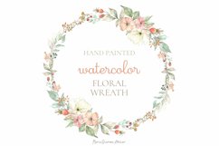 Pastel Colored Watercolor Floral Wreath Product Image 1