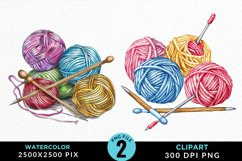 Watercolor Yarn And Wool Fun Clipart Product Image 1