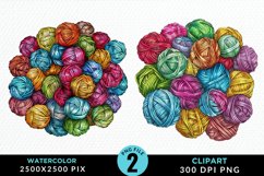 Watercolor Yarn And Wool Set Clipart Product Image 1