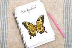 Watercolor Yellow Butterfly Floral Clipart Bundle Product Image 4
