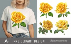 Watercolor Yellow Rose Clipart Product Image 1