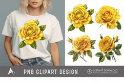 Watercolor Yellow Rose Clipart Product Image 1