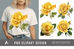 Watercolor Yellow Rose Clipart Product Image 1