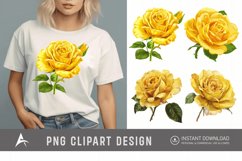 Watercolor Yellow Rose Clipart Product Image 1