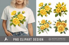 Watercolor Yellow Rose Bouquet Clipart Product Image 1