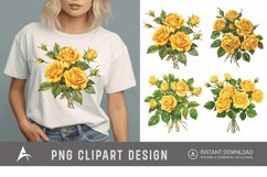 Watercolor Yellow Rose Bouquet Clipart Product Image 1