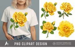 Watercolor Yellow Rose Clipart Product Image 1
