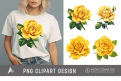 Watercolor Yellow Rose Clipart Product Image 1