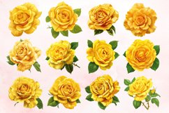 Watercolor Yellow Rose Clipart Bundle Product Image 2