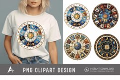 Watercolor Zodiac Wheel Clipart Product Image 1