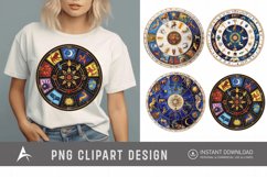 Watercolor Zodiac Wheel Clipart Product Image 1