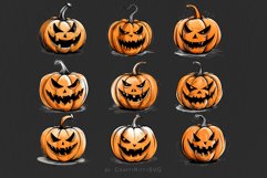 Halloween Pumpkins PNG sublimations, Cartoon Pumpkin Faces Product Image 4