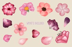 Watercolor Bliss Bundle| 13 watercolor pink flowers & petals Product Image 2