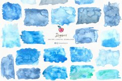 Blue watercolor brush strokes, watercolor clipart. 127 Product Image 2