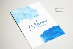 Blue watercolor brush strokes, watercolor clipart. 127 Product Image 4