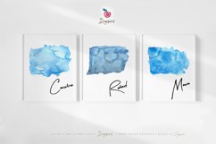 Blue watercolor brush strokes, watercolor clipart. 127 Product Image 5