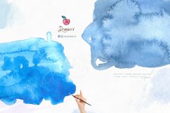 Blue watercolor brush strokes, watercolor clipart. 127 Product Image 3