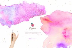 Pink watercolor brush strokes, watercolor clipart. 130 Product Image 5