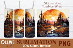 Camping Sublimation 20oz Tumbler Wrap PNG Product Image 1