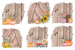 Wooden background with pumpkin. Fall sublimation design Product Image 2