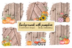 Wooden background with pumpkin. Fall sublimation design Product Image 1