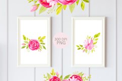 Watercolor Floral Alphabet Clipart. Wedding roses clipart Product Image 16