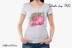 Hello Fall pumpkin sublimation design Product Image 1