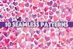 Watercolor Hearts Seamless Pattern Product Image 1