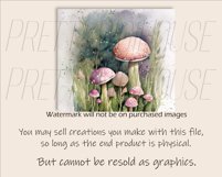 Watercolor Mushrooms Seamless Tumbler Wrap PNG Product Image 2